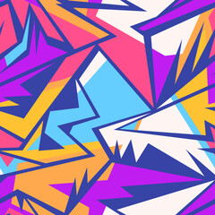 Seamless abstract urban pattern with curved geometry elements