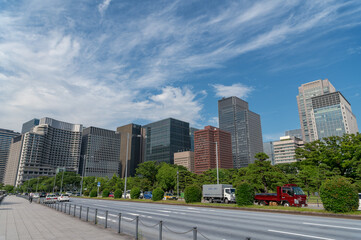 Fototapeta na wymiar 東京都千代田区丸の内から見た東京の都市景観