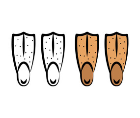 Vector illustration of flippers in a hand-drawn style on a white background © Vladislav