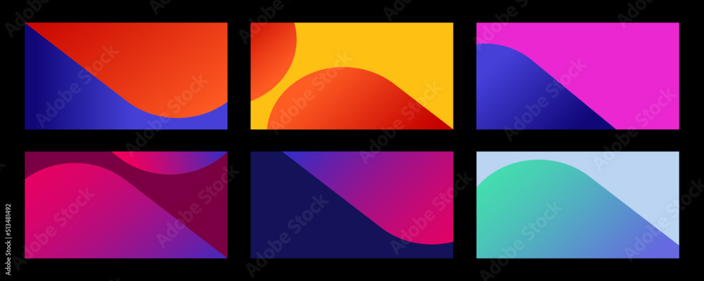 Leinwandbilder set of sbstract gradient in vibrant colors. modern soft background in trendy and vivid style for cov