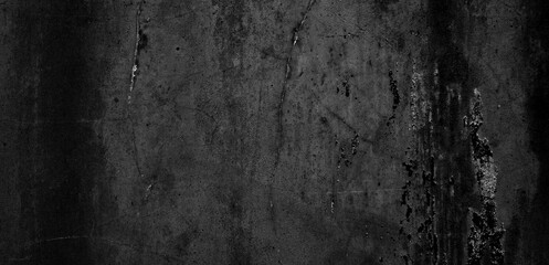 Abstract black concrete wall background texture. Elegant. Antique. And there's a scary element
