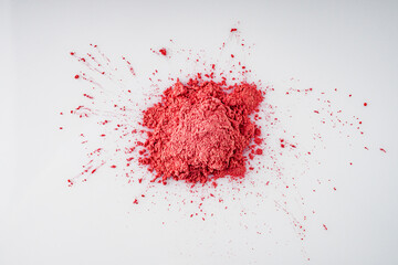 colored food confectionery dye kandurin on a white background