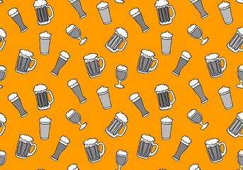 Octoberfest seamless beer pattern for fabrics and wrapping paper and menu and notebooks and packaging
