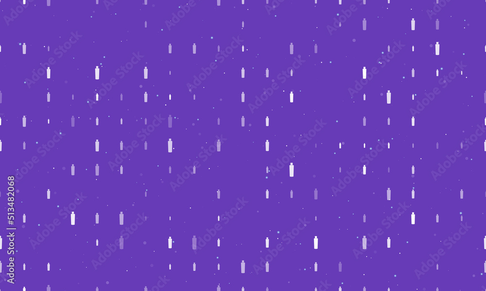 Poster seamless background pattern of evenly spaced white shampoo symbols of different sizes and opacity. v