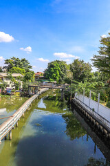 Fototapeta na wymiar Beautiful scenery of Khlong Ban Sai,Bang Ramat,Taling Chan,Bangkok,Thailand.