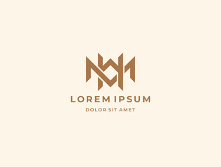 Fototapeta premium MH or HM. Monogram of Two letters M and H. Vector logo template. 