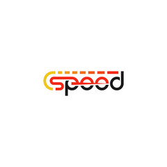 Speed text, typography logo design.