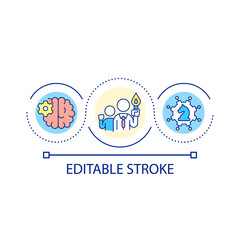 Leader mindset loop concept icon. Lead and motivate. Boss mindset. Cognitive flexibility abstract idea thin line illustration. Isolated outline drawing. Editable stroke. Arial font used