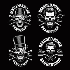 Set of vector skulls characters