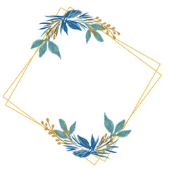 Obraz premium frame with blue watercolor flowers