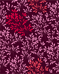 Red pattern with delicate twigs