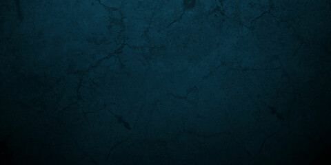 Dark blue backdrop distressed grunge texture background with space for text or image. Panorama dark blue black slate background or texture.	
