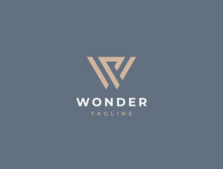 Unique modern geometric creative elegant letter W logo template. Vector icon.
- 513485886