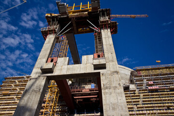 Construction site of nuclear power plant or large industrial building