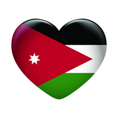 Jordan flag icon isolated on white background. Jordan flag. Flag icon glossy.