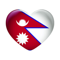 Obraz premium Nepal flag icon isolated on white background. Nepal flag. Flag icon glossy.