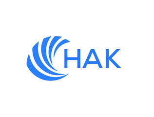 HAK Flat accounting logo design on white background. HAK creative initials Growth graph letter logo concept. HAK business finance logo design.
