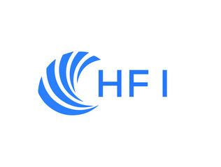 HFI Flat accounting logo design on white background. HFI creative initials Growth graph letter logo concept. HFI business finance logo design.
