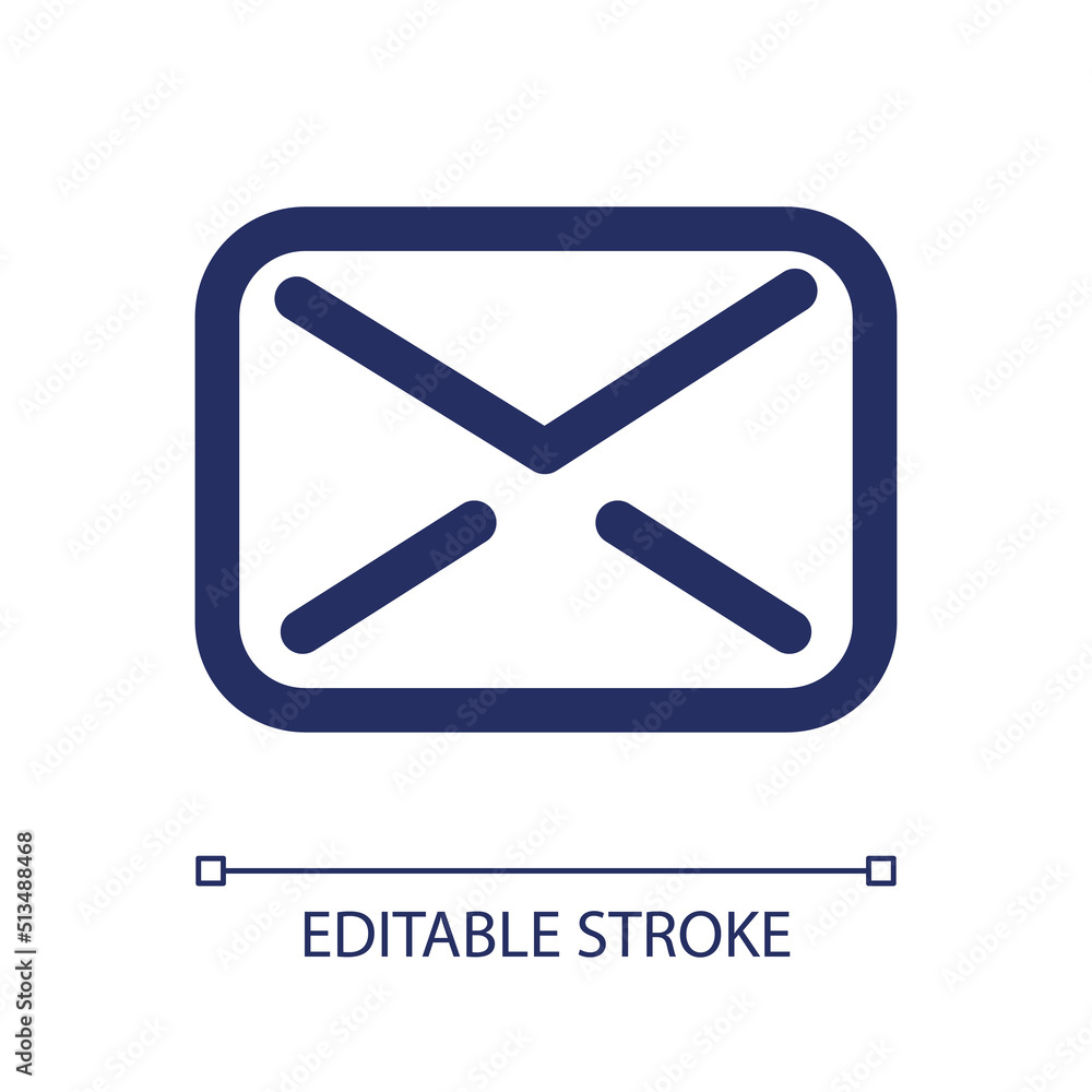 Poster letter rgb color ui icon. send and receive envelope. digital correspondence. simple line element. gu