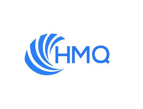 HMQ Flat accounting logo design on white background. HMQ creative initials Growth graph letter logo concept. HMQ business finance logo design.
