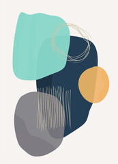 Boho Wall Print, Boho Wall Decor, Mid-Century Modern, Illustration, Poster, Minimalist Print Poster, Boho Art