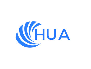 HUA Flat accounting logo design on white background. HUA creative initials Growth graph letter logo concept. HUA business finance logo design.
