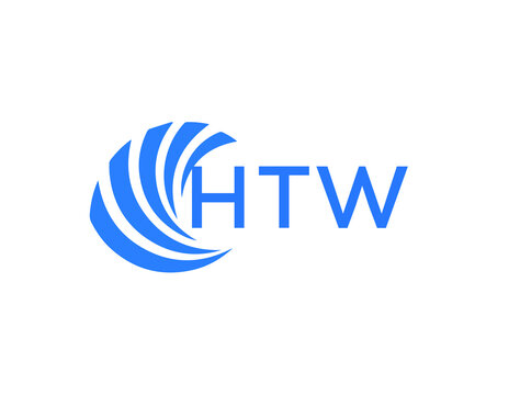 HTW Flat accounting logo design on white background. HTW creative initials Growth graph letter logo concept. HTW business finance logo design.
