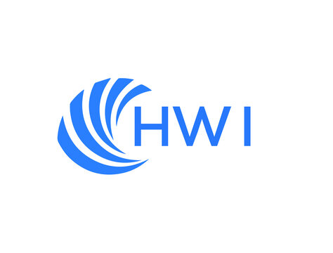 HWI Flat accounting logo design on white background. HWI creative initials Growth graph letter logo concept. HWI business finance logo design.
