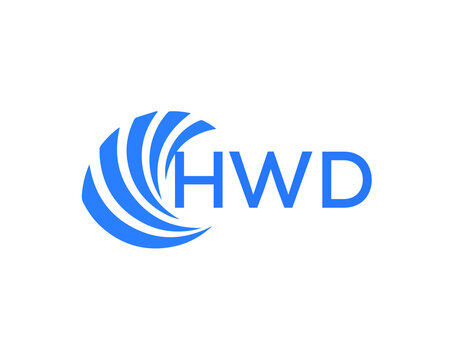 HWD Flat accounting logo design on white background. HWD creative initials Growth graph letter logo concept. HWD business finance logo design.
