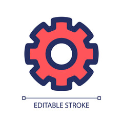 Settings and personalization red RGB color ui icon. Personal adjustment and setup. Simple line element. GUI, UX design for mobile app. Vector isolated pictogram. Editable stroke. Arial font used