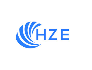 HZE Flat accounting logo design on white background. HZE creative initials Growth graph letter logo concept. HZE business finance logo design.
