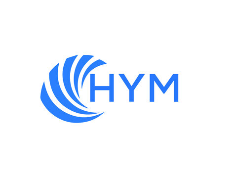 HYM Flat accounting logo design on white background. HYM creative initials Growth graph letter logo concept. HYM business finance logo design.

