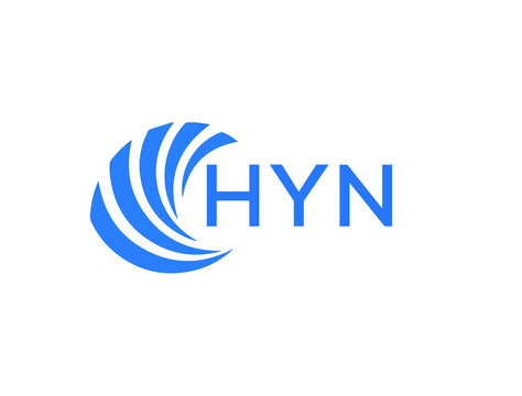 HYN Flat accounting logo design on white background. HYN creative initials Growth graph letter logo concept. HYN business finance logo design.
