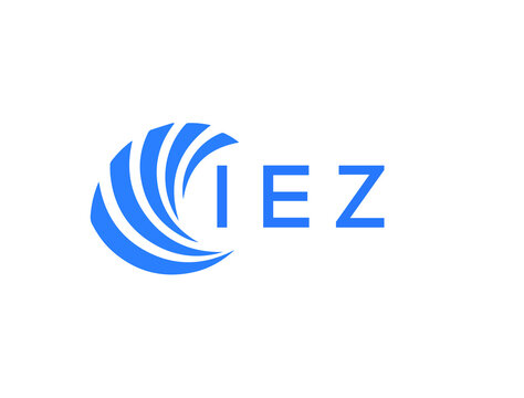 IEZ Flat accounting logo design on white background. IEZ creative initials Growth graph letter logo concept. IEZ business finance logo design.
