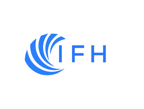 IFH Flat accounting logo design on white background. IFH creative initials Growth graph letter logo concept. IFH business finance logo design.
