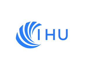 IHU Flat accounting logo design on white background. IHU creative initials Growth graph letter logo concept. IHU business finance logo design.
