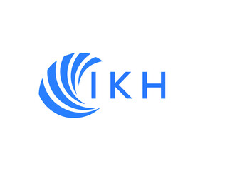 IKH Flat accounting logo design on white background. IKH creative initials Growth graph letter logo concept. IKH business finance logo design.
