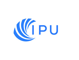 IPU Flat accounting logo design on white background. IPU creative initials Growth graph letter logo concept. IPU business finance logo design.
