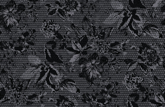 Wild animal skin camouflage patchwork wallpaper abstract vector seamless pattern