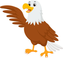Cartoon eagle isolated on white background	
