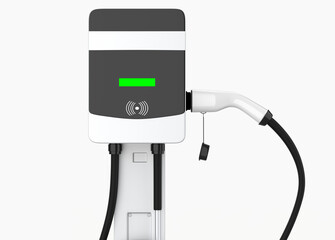 charging EV car electric vehicle clean energy for driving future. 3d illustration