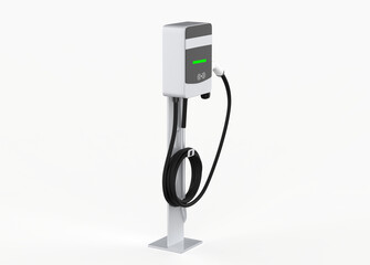 charging EV car electric vehicle clean energy for driving future. 3d illustration