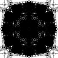 Black grunge brush strokes symmetrical round shape