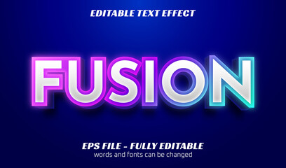 editable text effect purple and blue glow style template