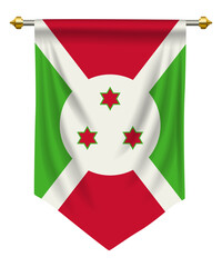 Burundi flag or pennant isolated on white