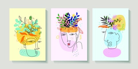 A set of beautiful floral,tropical,flowers,leaves, vector illustration background.