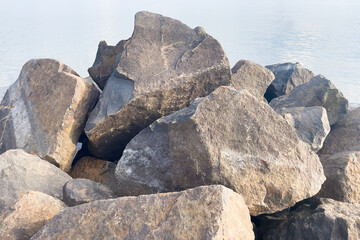natural huge stones on the seashore