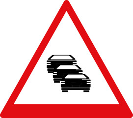 design of traffic signs and warnings red and white coloured icon vector 