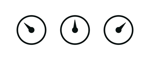 Colorful Info-graphic gauge element. Vector illustration. Speedometer icon or sign with an arrow. Superfast icon.