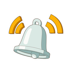Isometric Notification bell illustration. Three dimensions the golden alert bell is shaking to alert the upcoming schedule. Vector icon